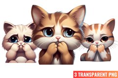 Sad Cats Sublimation Clipart, Sad Cats Sublimation Product Image 1