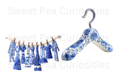 Blue Toile, Ephemera, PNG, Clipart, Junk Journal, flowers Product Image 2