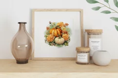 Watercolor Pumpkins PNG, Autumn Pumpkins Sublimation PNG Product Image 2