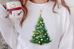 Watercolor Christmas tree clipart, Christmas tree Clipart Product Image 2