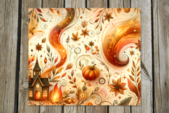Golden Autumn, Fall | 4 Skinny Tumbler Sublimation designs Product Image 2
