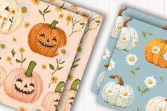 Vintage Pumpkin Autumn Digital Paper Product Image 2
