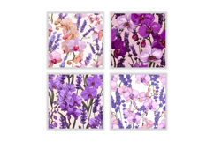 Orchid &amp; Lavender Flower Digital Paper | Flower Pattern Product Image 2