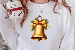 Gold Christmas Watercolor Clipart Sublimation, Christmas PNG Product Image 2