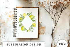 Watercolor Lemons Frame png Product Image 2