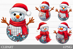 Disco Snowman Clipart. Snowman Christmas Clipart Product Image 1