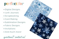 Blue Snowflake Digital Paper Bundle, Craft Paper Product Image 2