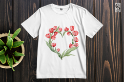 Tulip Heart Frame Clipart Sublimation PNG Product Image 2