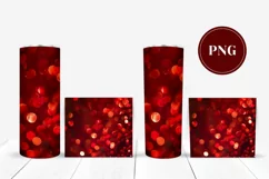 Red Glitter Tumbler Sublimation, Red Tumbler Wrap Design Product Image 2