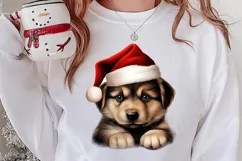 Christmas Peeking Dogs Clipart, Christmas PNG Product Image 2