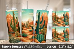 Desert Cactus Tumbler Sublimation Design Product Image 1