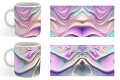 3D Holographic Wavy Fluid Mug Wrap| Mug sublimation design Product Image 4