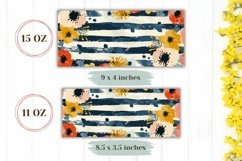 Watercolor Flowers Mug Wrap Design, Floral Mug Sublimation Product Image 2