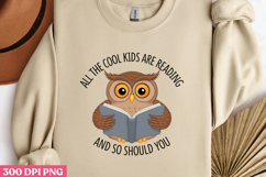 ALL THE COOL KIDS ARE PNG, Reading Book Sublimation PNG Product Image 1