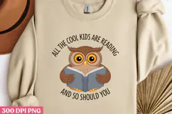 ALL THE COOL KIDS ARE PNG, Reading Book Sublimation PNG Product Image 1