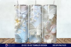 3d Pastel Butterflies &amp; Flowers Tumbler Wrap Product Image 1