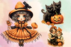 Vintage Halloween Clipart Sublimation, Vintage Halloween PNG Product Image 3