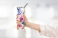 Deer Surrounded By Flowers Watercolor Tumbler Warp Design Product Image 2