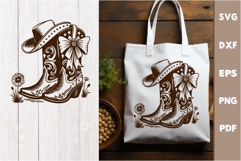Cowgirl Boots laser SVG PNG| Western Boots and Hat Product Image 2