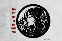 Multilayer Floral Woman SVG Laser Cut File 3D Layered DXF Product Image 2