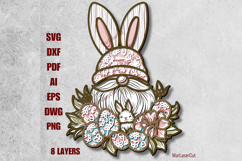 Multilayer Easter Gnome SVG Laser Cut File 3D Layered DXF Product Image 1