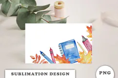 Watercolor School Supplies Frame png Product Image 2