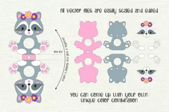 Baby Raccoon | Lollipop Holder | Paper Craft Template Product Image 2