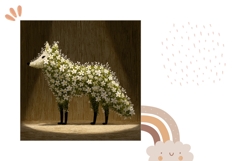 Floral Wolf Pillow Design, Animals Pillow Sublimation Product Image 2