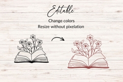 Book With Blooming Flowers SVG Product Image 2