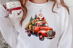Christmas Truck Sublimation Clipart, Christmas Truck Clipart Product Image 2