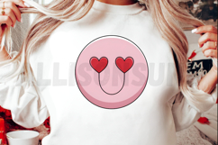 Cute Pink Emoji With Heart Eyes For Valentines Day Design Product Image 2