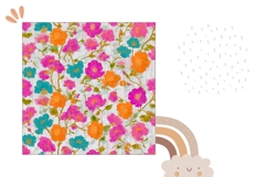 Cartoon Flowers Pillow PNG, Rustic Pillow Case Product Image 2