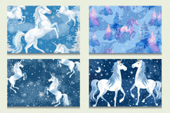 Snowy Winter Unicorns Cutting Boards sublimation Design Product Image 2