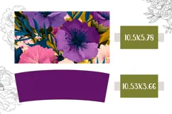 Cartoon Flowers Tumbler Design, Purple 40 Oz Tumbler Wrap Product Image 2