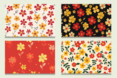 Red &amp; Yellow Cute Flowers Cutting Boards sublimation Design Product Image 2