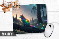 Enchanted Rainbow Cat Mouse Pad PNG Design Product Image 1