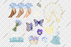 Hello Summer clipart, Ferris wheel carnival Hydrangea PNG Product Image 5