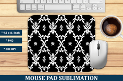 Black Moroccan Pattern Mouse Pad | Mouse Pad Sublimation Product Image 1