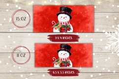 Red Christmas Snowman Mug, Christmas Presents Mug Design Product Image 2