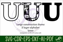Construction Large U wall Letter 3 layer sign Product Image 2