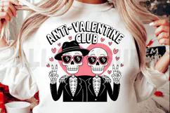 Anti valentine Club Skeletons With Hearts And Peace Signs Product Image 2