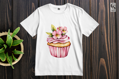 Floral Cupcake Watercolor Dessert Sweet Clipart Product Image 2