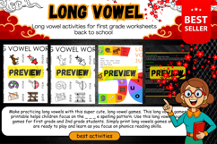Long vowel activities for first grade Worksheets for kids Product Image 2