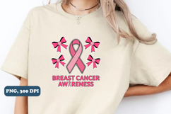 Coquette Breast Cancer PNG in October Sublimation design Product Image 3