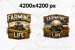 Farming Life PNG, Vintage Tractor &amp; Wheat Sublimation Design Product Image 2