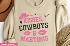 Kisses, Cowboys & Martinis PNG, Western Valentine Sublimatio Product Image 2