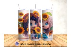 Girl and Woman Sunflower 20 OZ Tumbler Sublimation Design Product Image 2