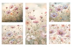 Watercolor Cosmos Flowers Illustration Product Image 2