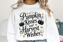 Pumpkin Kisses and Harvest Wishes Svg | Shirt Svg Product Image 1