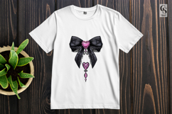 Gothic Lace Heart Bow Clipart Sublimation PNG Product Image 2